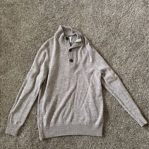 urban pipeline Men's Heathered Tan Button-Neck Sweater